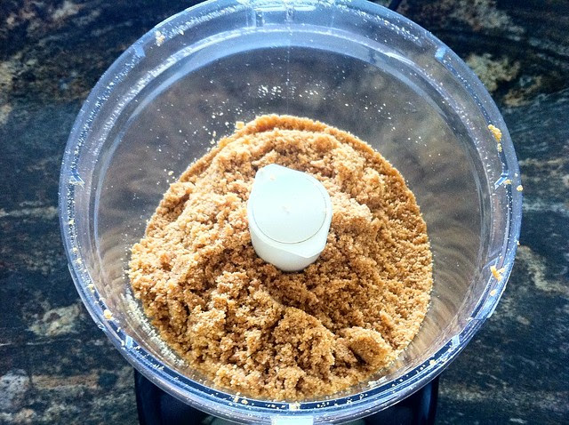 Butter and Cookie Crumbs Combined in Food Processor