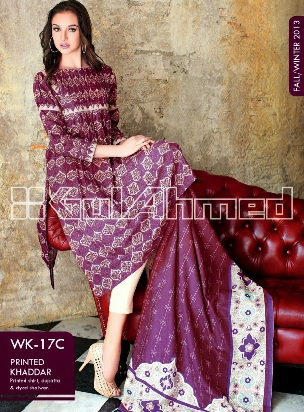 Beautiful-Cute-Girls-New-Fashionable-Dress-Design-by-Gul-Ahmed-Fall-Winter-Collection-2014-7 Beautiful-Cute-Girls-New-Fashionable-Dress-Design-by-Gul-Ahmed-Fall-Winter-Collection-2013-14-7