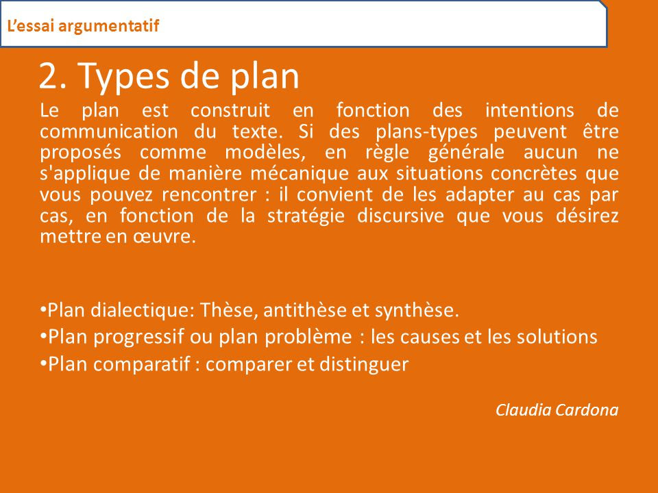 Le Plan Dialectique D Un Texte Argumentatif Exemple  Le Meilleur Exemple