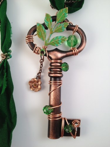 'Secret Garden' Wire Wrapped Key by TTE Designs on Art FIre. $22