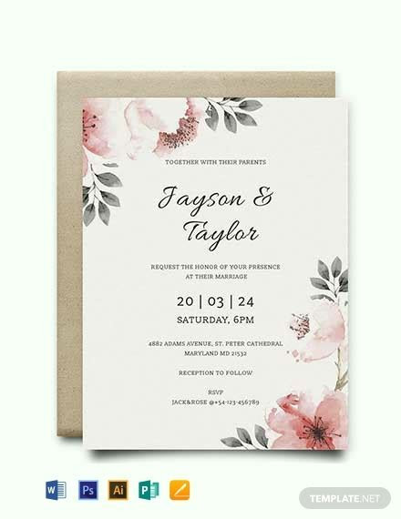 FREE Vintage Wedding Invitation Template Word PSD FREE Vintage Wedding Invitation Template Word PSD