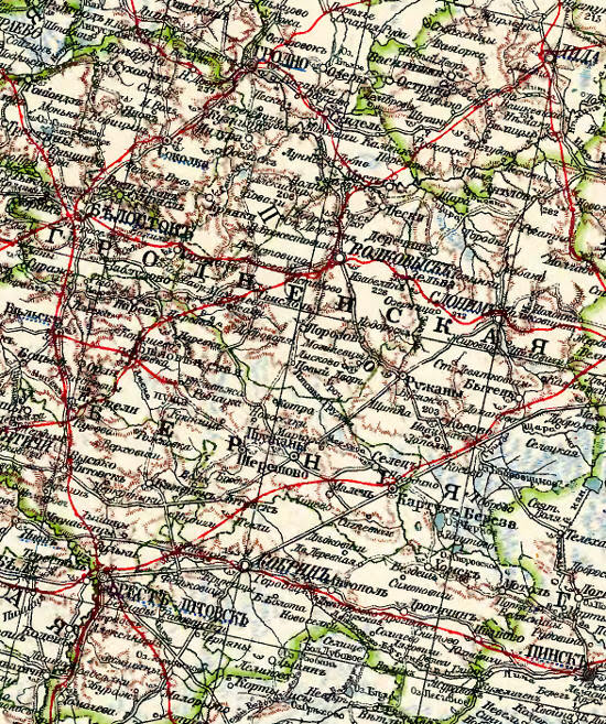 The Grodno Governorate from the Atlas of Marks/Marx, 1910