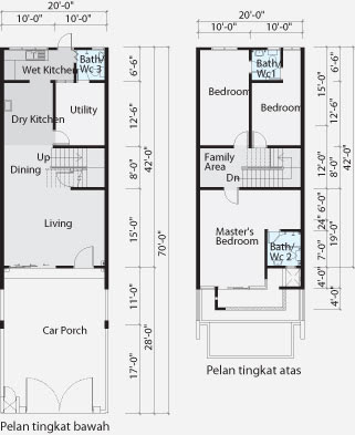 Rumah Teres 2 Tingkat 20 X 70