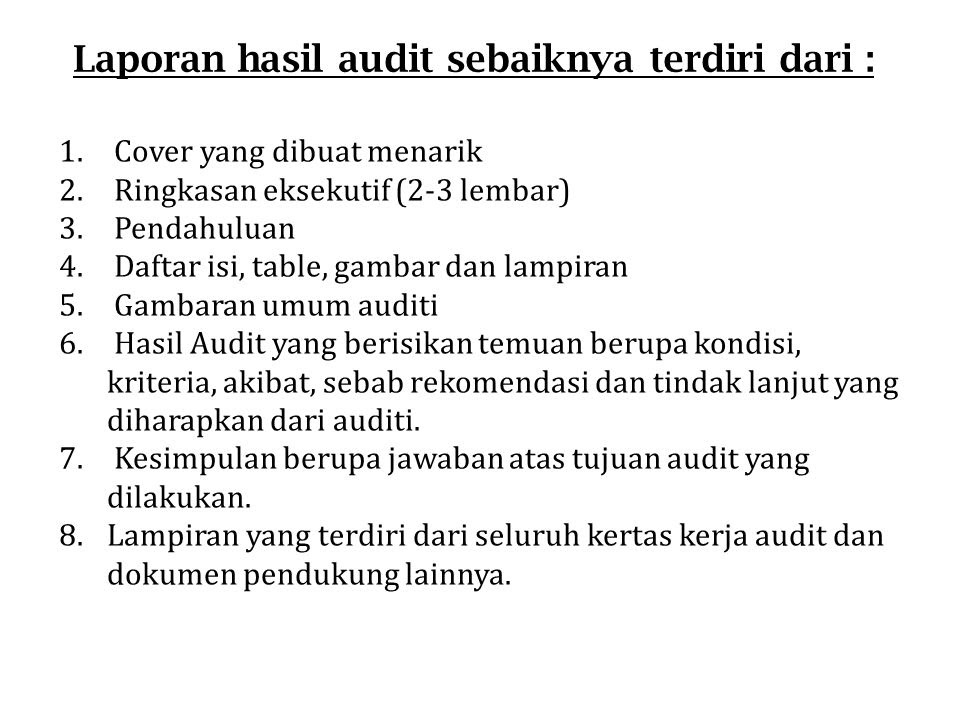 Contoh Laporan Hasil Audit Internal Bank Kumpulan Contoh Laporan