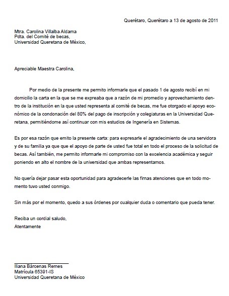 Carta Agradecimiento Por Apoyo Capacitacion - v Carta De