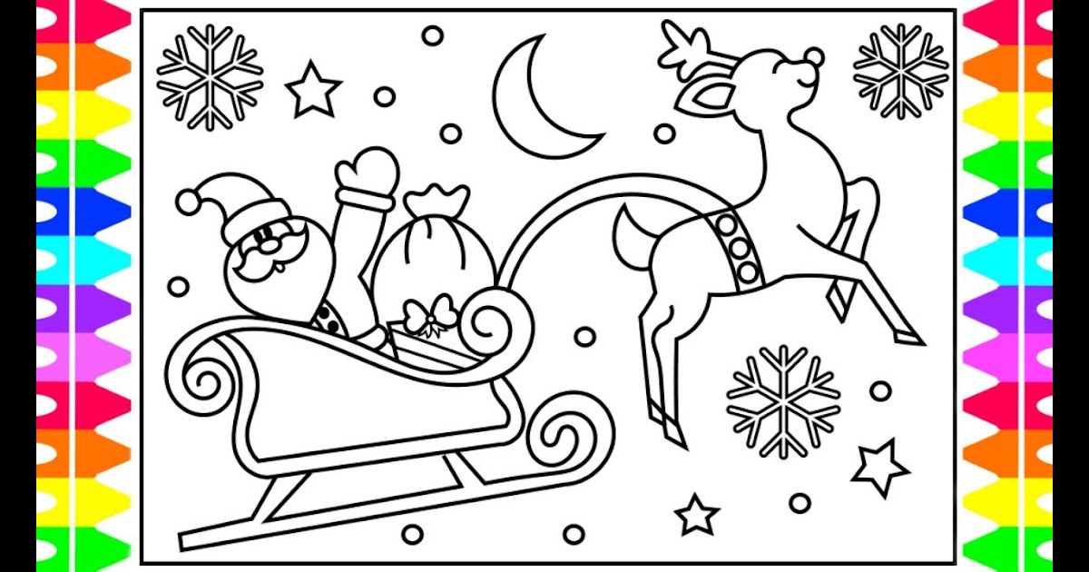 Santa Claus With Sleigh And Reindeer Drawing Easy / How To Draw Santa