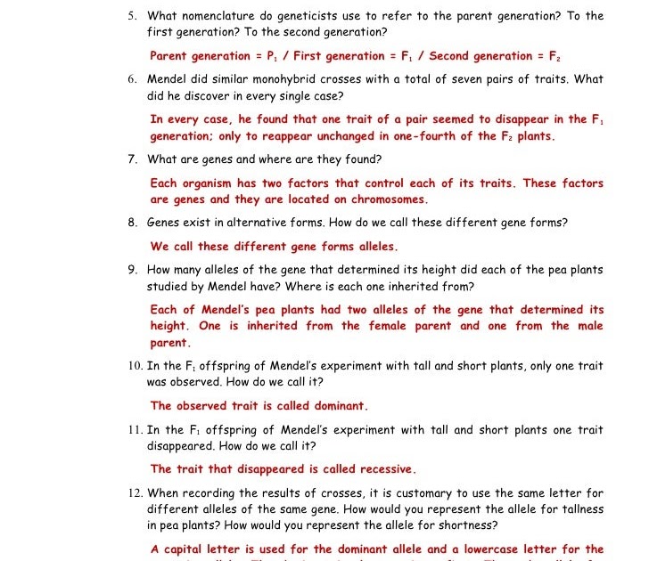 Mendel And Basic Genetics Packet Ws Answers : 32 Genetics Webquest