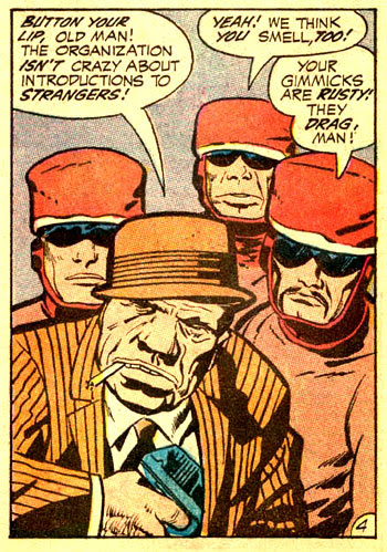 I think they took the word 'hood' a little too literally. (Mr. Miracle #1) Just one more of the 5000 hats of Jack Kirby