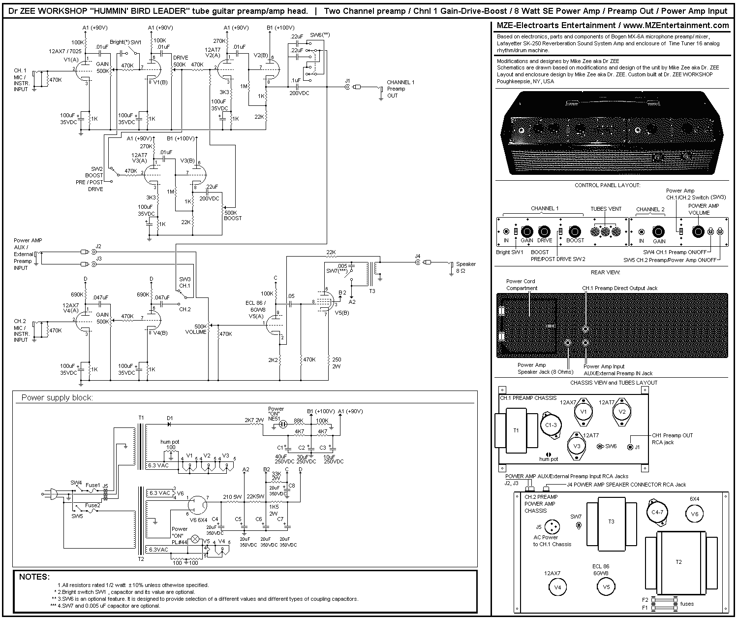 vintage guitar: NEW 40 VINTAGE GUITAR TUBE AMP SCHEMATICS
