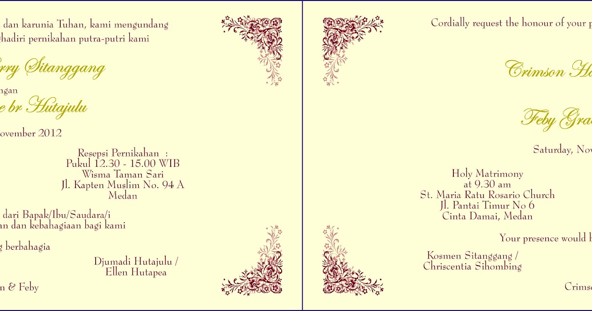 Undangan Pernikahan Gereja