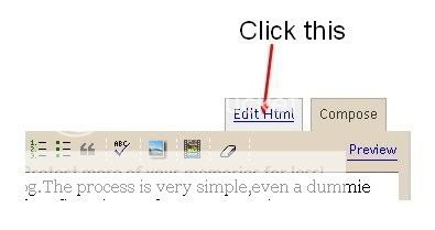 click the 'edit html' option as shown here