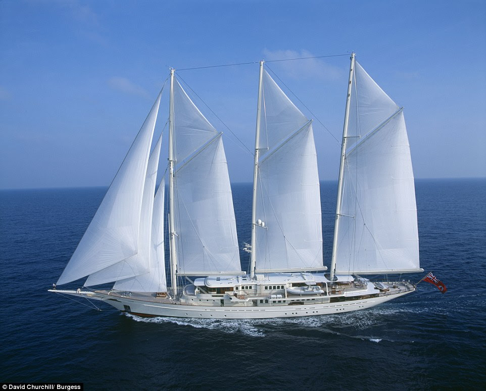 The Athena super yacht, a 295ft-long three-masted schooner, is believed to be the fourth largest sailing yacht in the world. It was built in 2004 at the Royal Huisman Shipyard in the Netherlands before undergoing a comprehensive refit in 2011