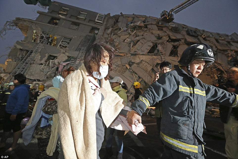 The earthquake was followed least five aftershocks of 3.8-magnitude or more, according to Taiwan's Central Weather Burea