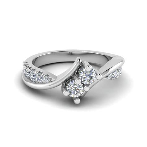 Crossover 2 Stone Sapphire Wedding Ring In 14K White Gold Crossover 2 Stone Sapphire Wedding Ring In 14K White Gold