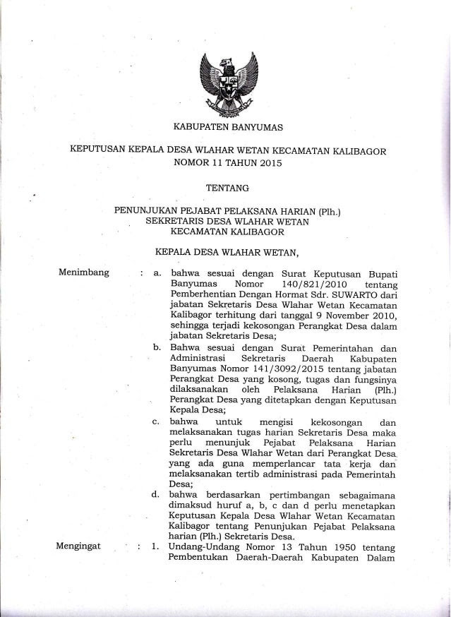 Contoh Surat Penunjukan Pelaksana Tugas Harian Contoh Surat