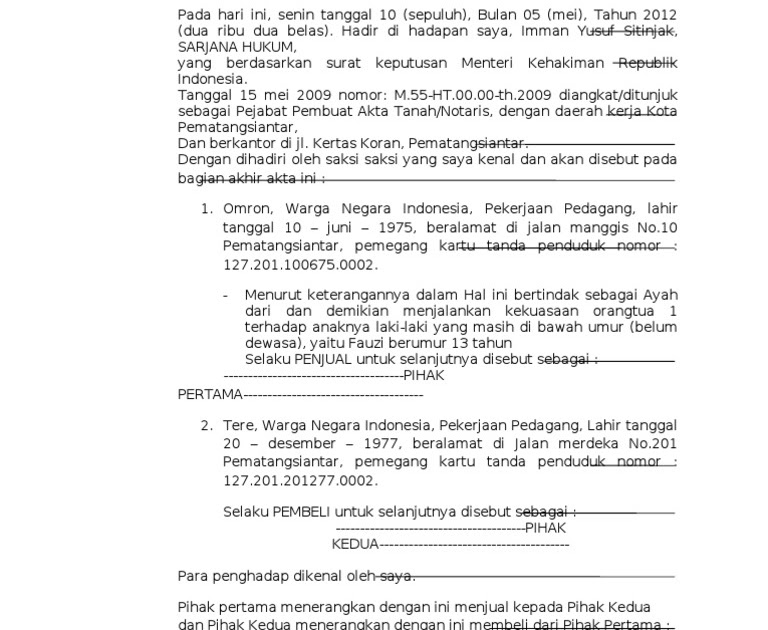 Contoh Akta Ppat