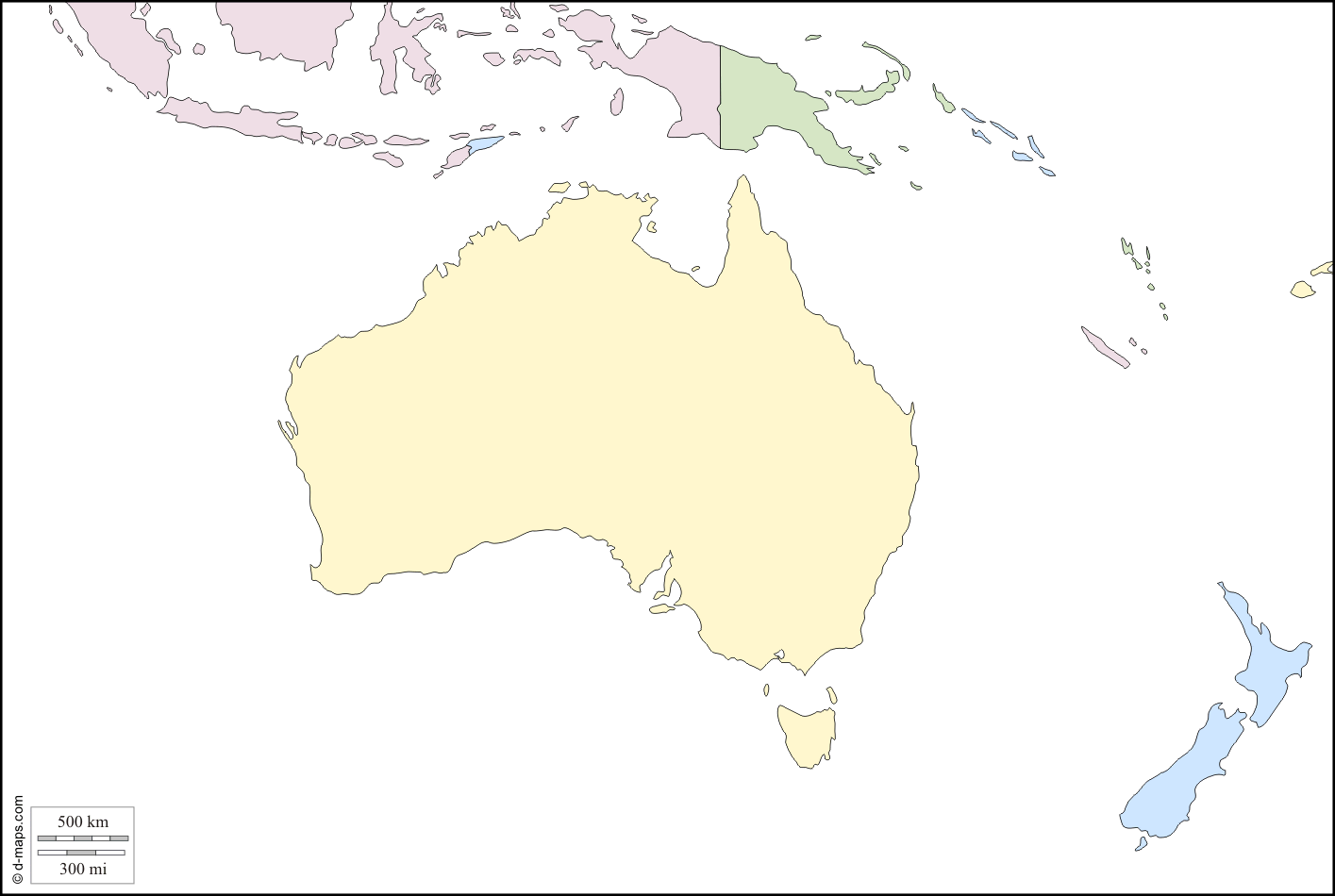 Blank Map Of Australia And New Zealand | Tourist Map Of English