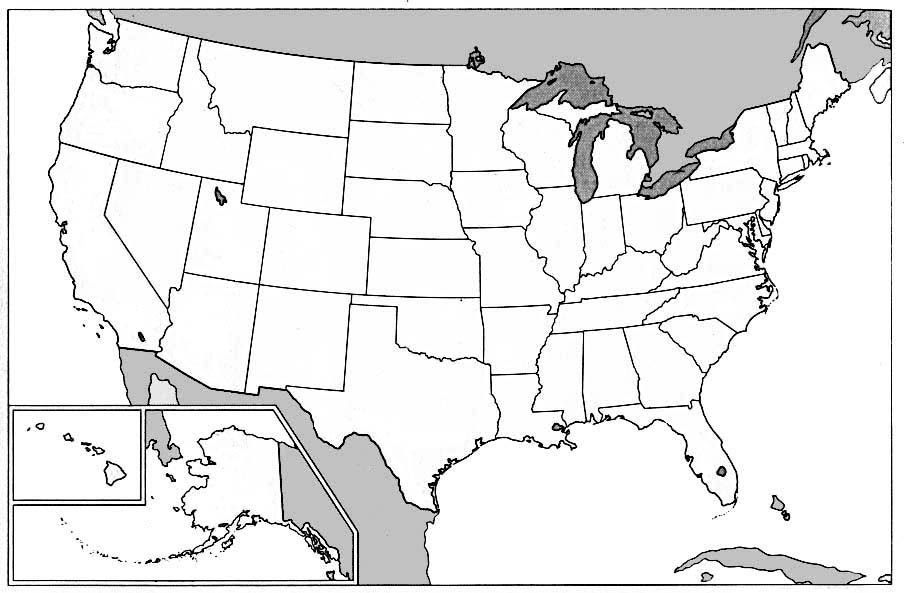 Map Of Usa States Blank