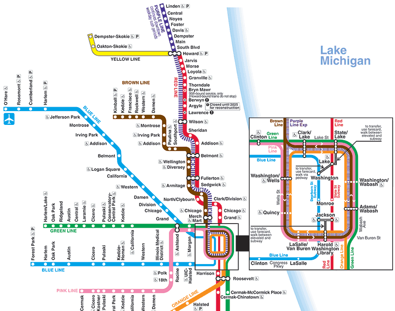 Chicago Public Transportation Map