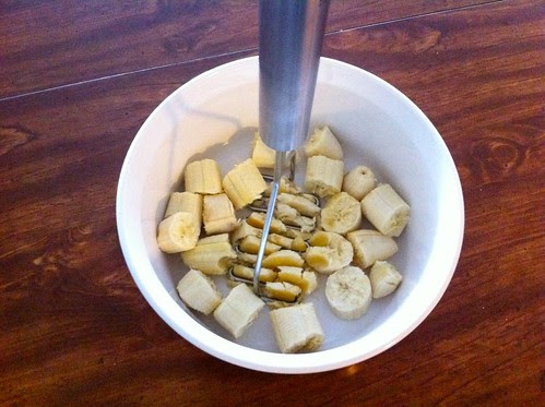 Mashing Bananas in Flat Bottomed Bowl