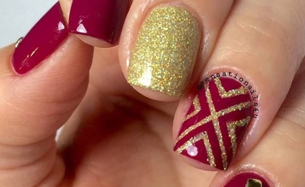 Red and Gold Nail Design - wide 9