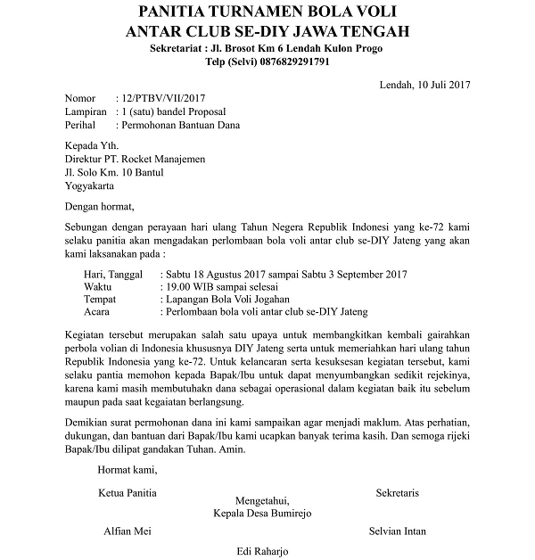 Contoh Surat Edaran Penggalangan Dana
