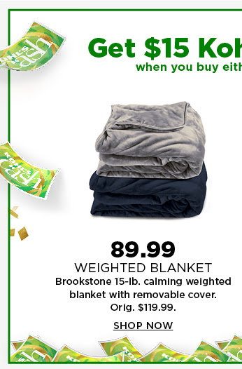89.99 15 pound weighted blanket with removable cover. shop now.