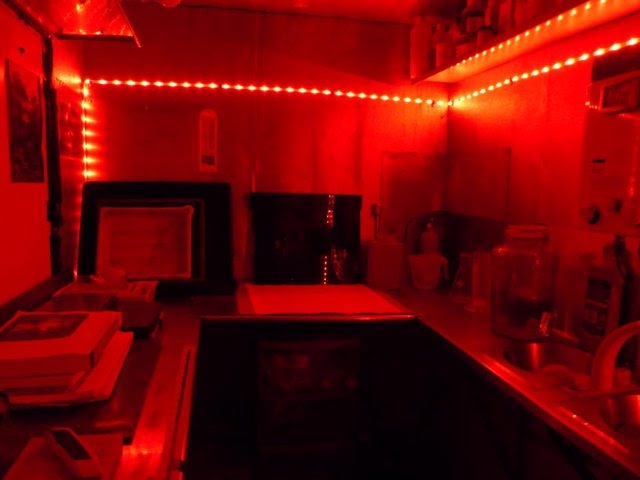 red led light in living room
