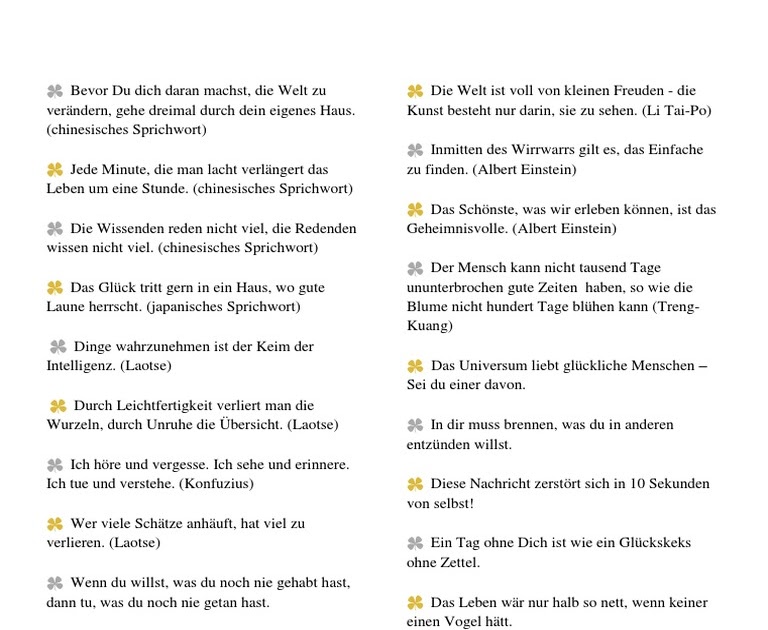 Glückskekssprüche Lustige Sprüche Für Glückskekse Zum Ausdrucken Pdf Spruche DE