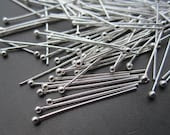 100pcs 925 sterling silver 20mm head pin - CGPGemBeads 100pcs 925 sterling silver 20mm head pin - CGPGemBeads