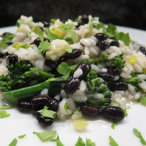 Risotto with Leeks, Broccoli & Black Beans