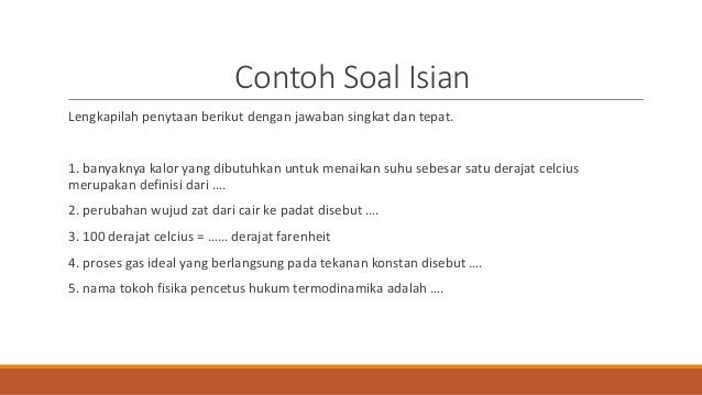 Hot Topik Contoh Soal Isian Singkat Atau Melengkapi