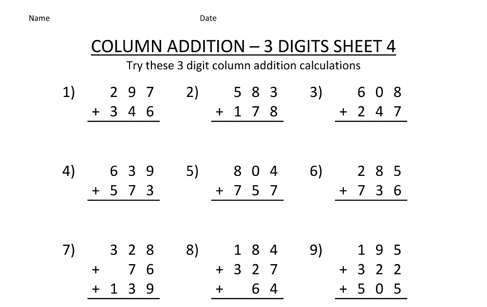 Addition Worksheets For Grade 3 Free - Debra Dean's Multiplication ...