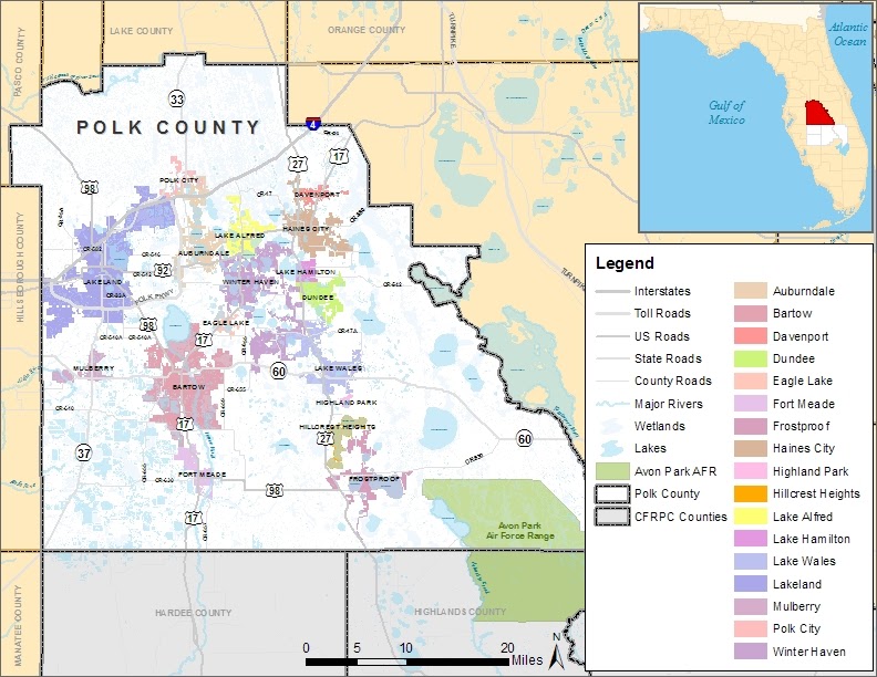 Printable Polk County Florida Map