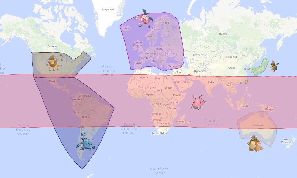 Pokemon Go Regional Map 2019 Coordinates