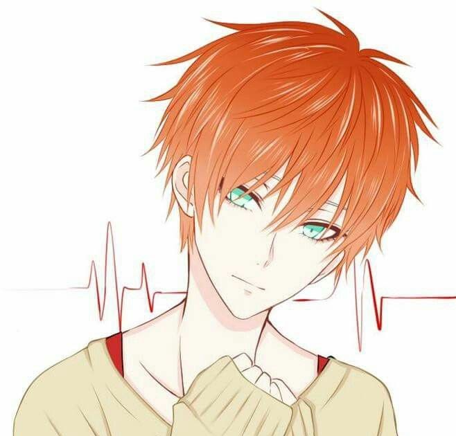 Handsome Anime Boy With Orange Hair And Green Eyes - Anime Wallpaper HD