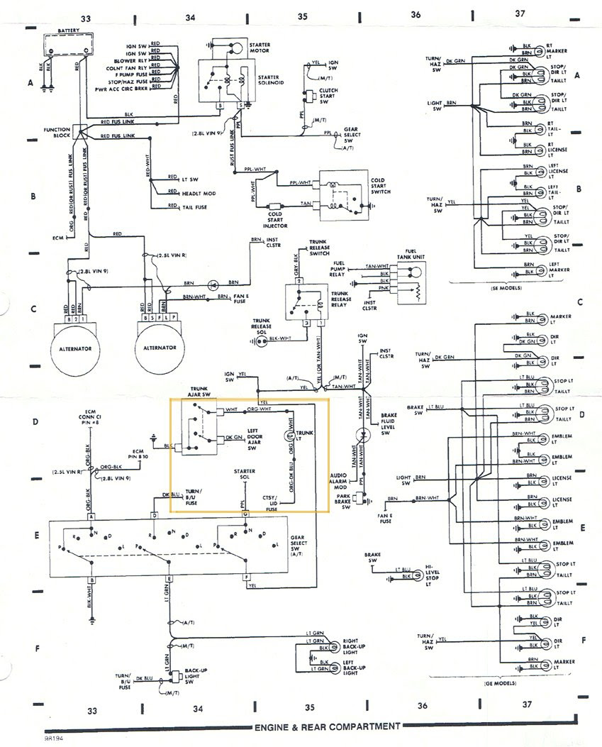 1986 Pontiac Fiero Wiring Schematic