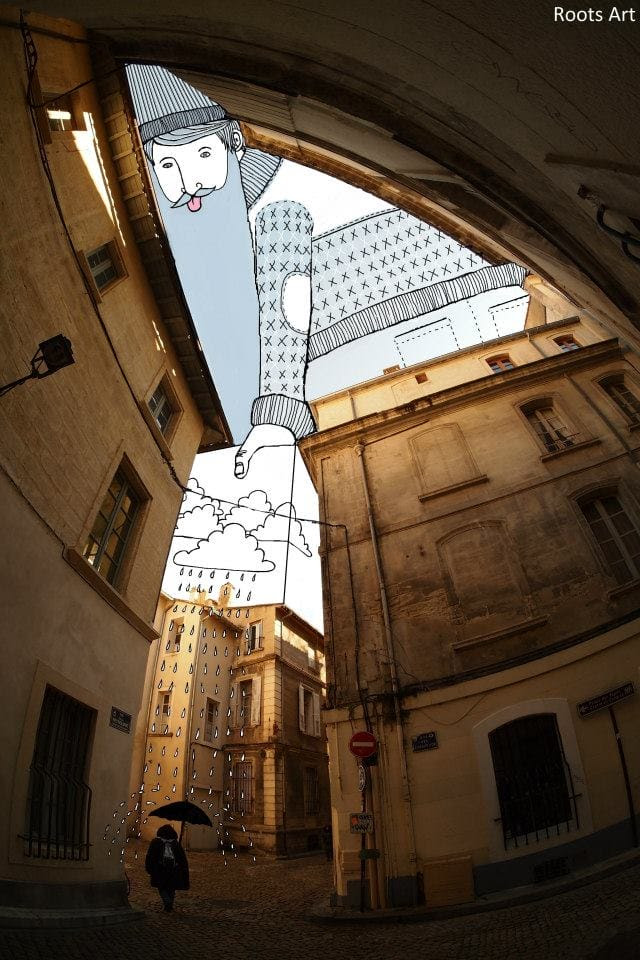 Sky Art: Thomas Lamadieu Illustrates in the Sky Between Buildings Sky Art: Thomas Lamadieu Illustrates in the Sky Between Buildings sky illustration
