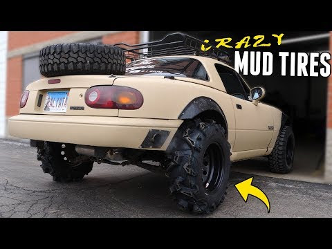 Lifted Miata Gets the CRAZIEST MUD TIRES!!