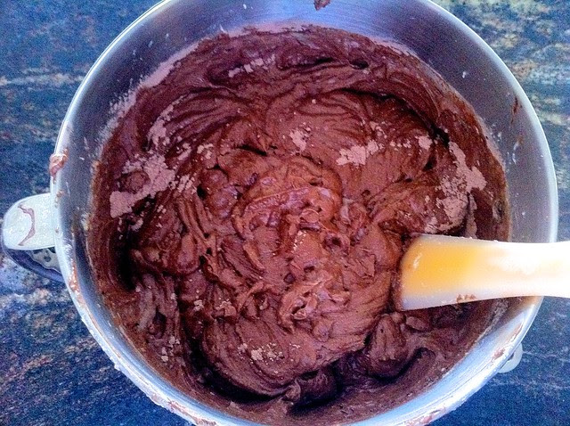 Folding Cake Batter Together with Spatula