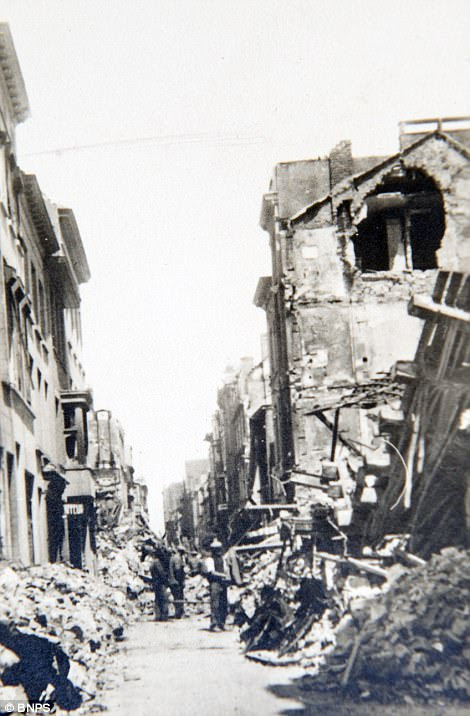 Pictured, damage to properties in Ostend
