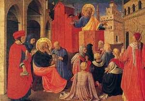Predica di san Pietro alla presenza di san Marco, Tabernacolo dei linaioli,
Beato Angelico, Museo di San Marco, Firenze