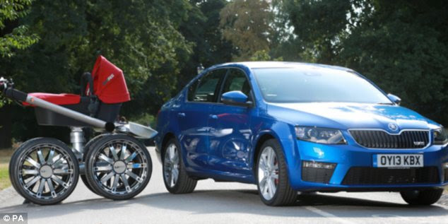 The 'Man-Pram' more than holds its own next to the new SKODA Octavia vRS