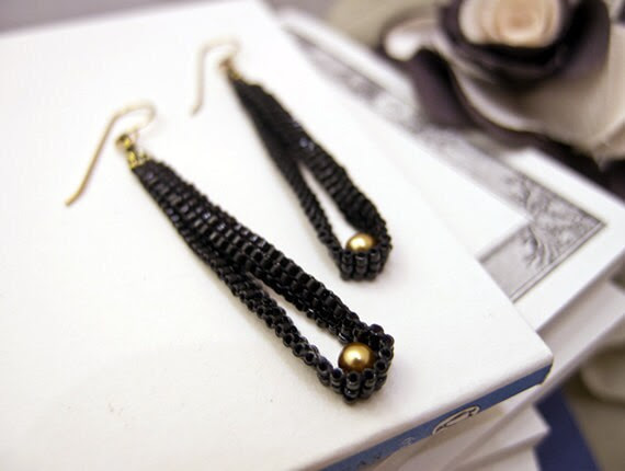 Cleopatra Tassel Earrings with Pearls by JeannieRichard