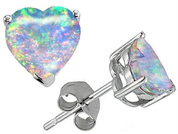 Star K Heart Shape Simulated Amethyst Earrings Studs Sterling Silver: Birthstone Earrings February Heart: Jewelry