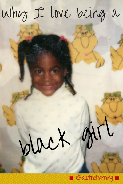 Austin Channing Brown as a little girl. Text: Why I love being a black girl; @austinchanning