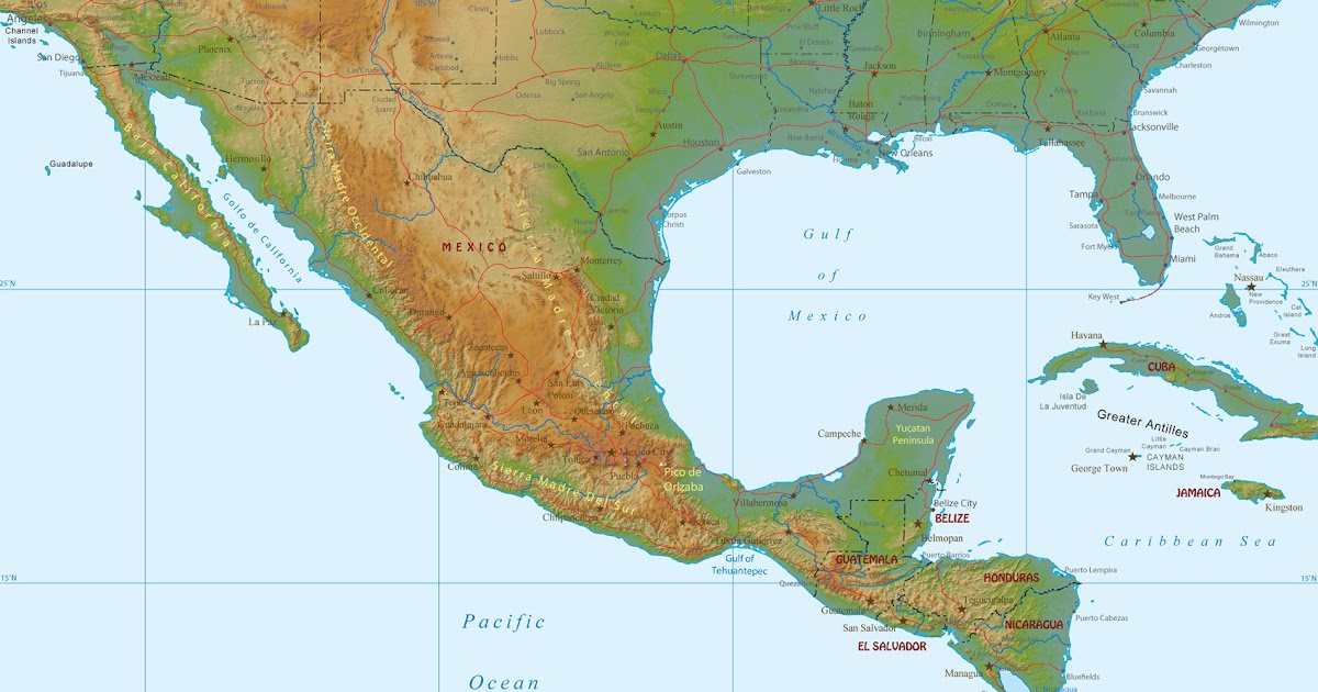 central-america-physical-features-map-cities-and-towns-map-free-nude