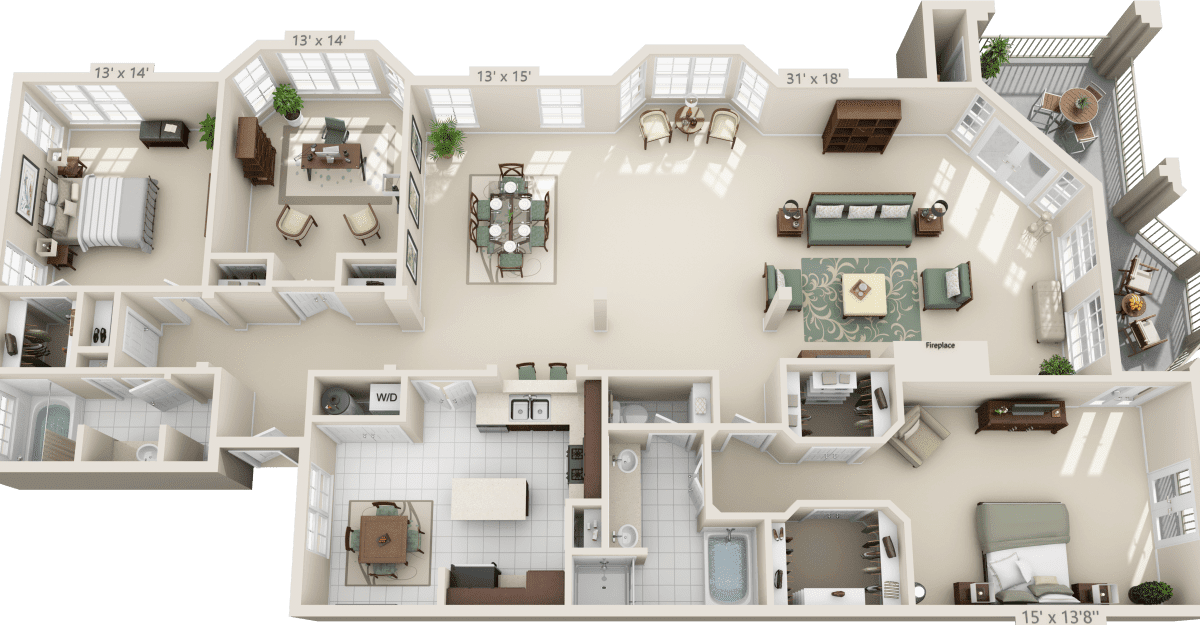 Apartments 3 Bedrooms - mangaziez