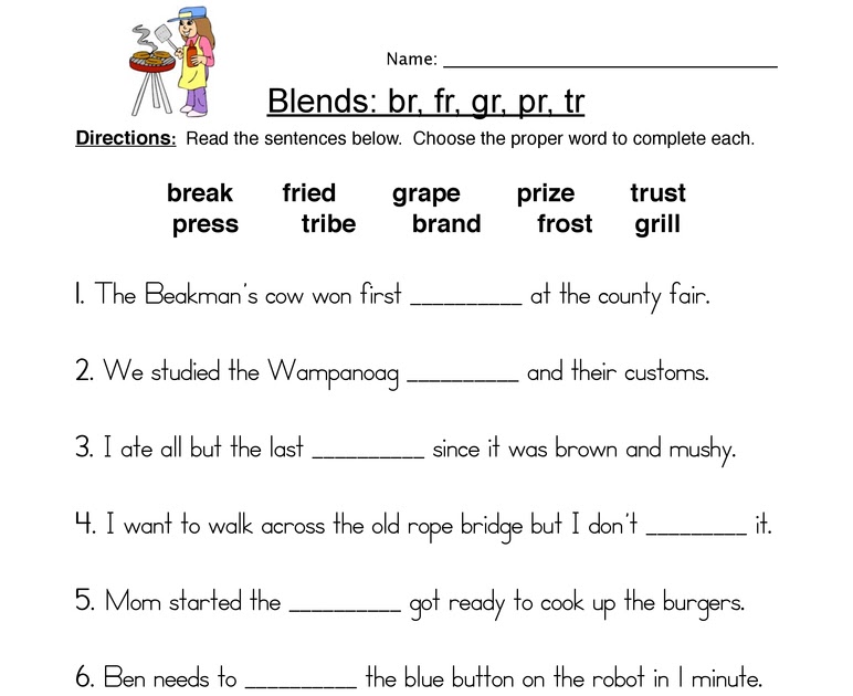 Grade 1 Bl Blends Worksheets - Blends & Digraph worksheet ...