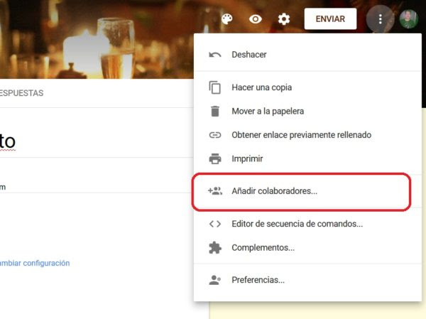 añadir colaboradores encuesta google